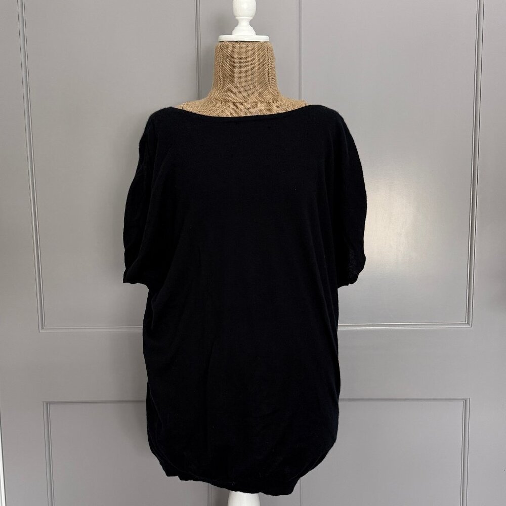 VINCE | Navy Blue Cashmere Short-Sleeved Sweater, Size Large